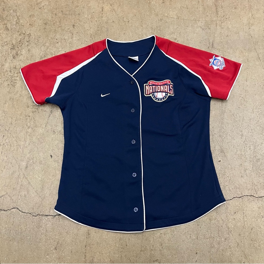 Nike Kids Nationals Baseball Jersey - Navy and Red